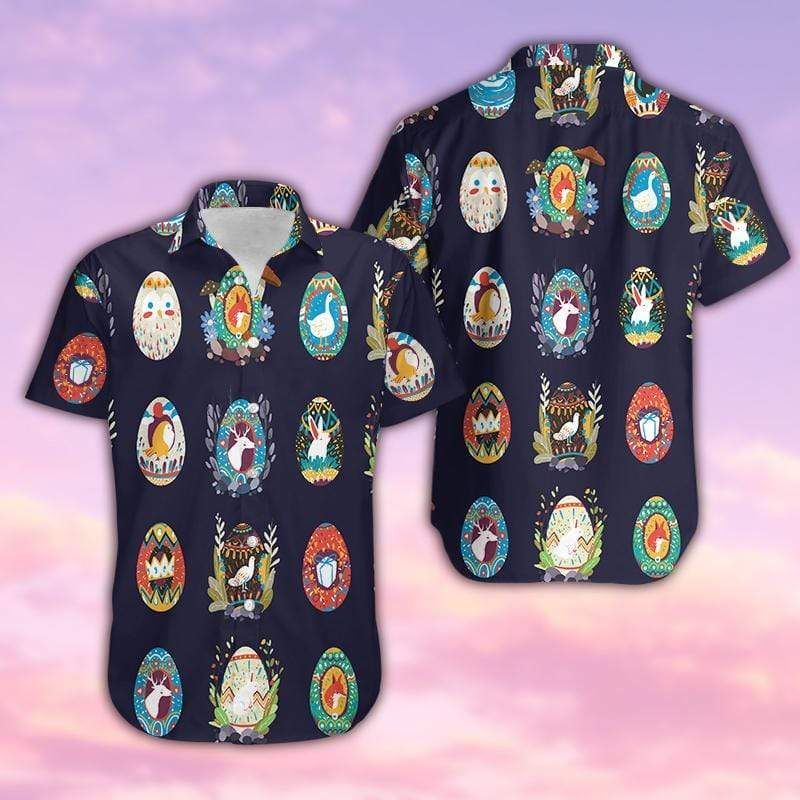 Shop From 1000 Unique Happy Easter Colorful Cartoon Eggs Unisex Hawaii Aloha Shirts Dh Ha105006