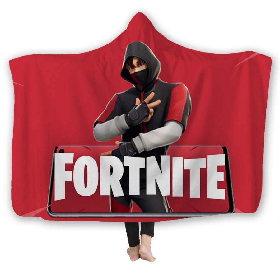 2019 Fortnite Hooded Blanket Fortnite Ikonic New Version 3D Print Super Soft Sherpa Fleece Blanket