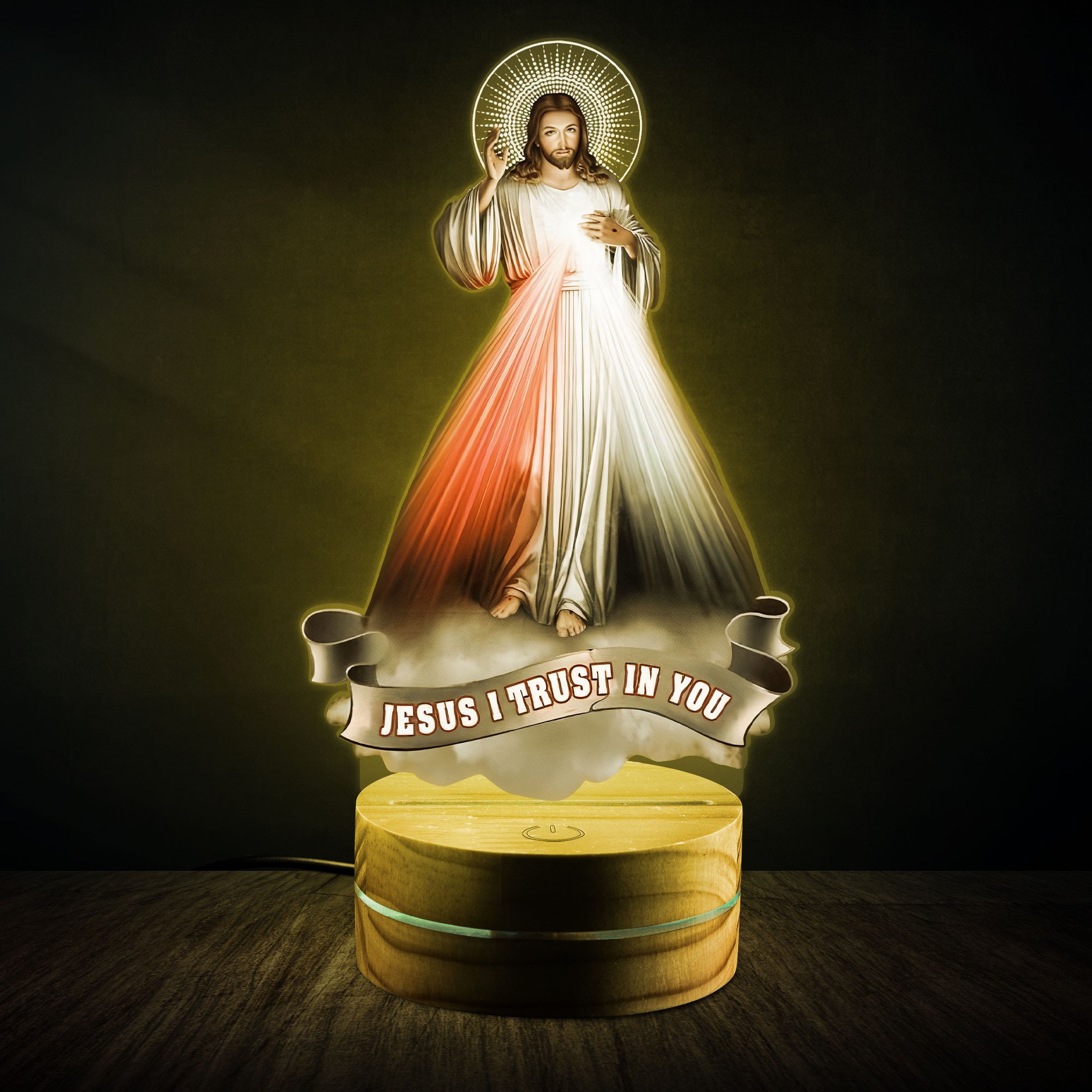 Jesus Saved My Life Wooden Night Light 3D #010322Xh