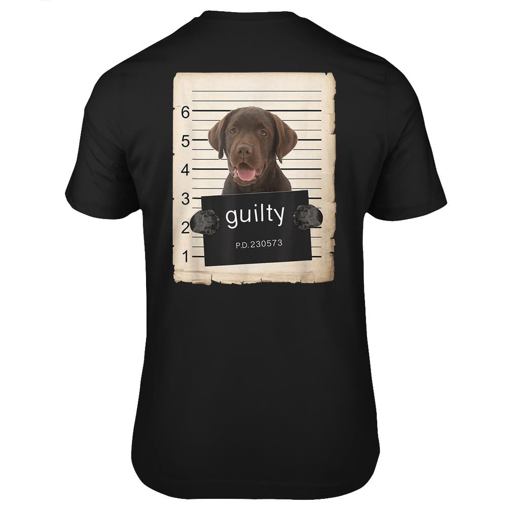 Chocolate Lab Labrador Dog Mug Shot Bad Dog T Shirts Print On Back