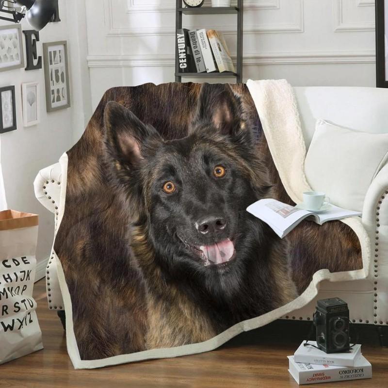 Belgian Shepherd Blanket Dog Portrait Fur Printed Blanket Custom