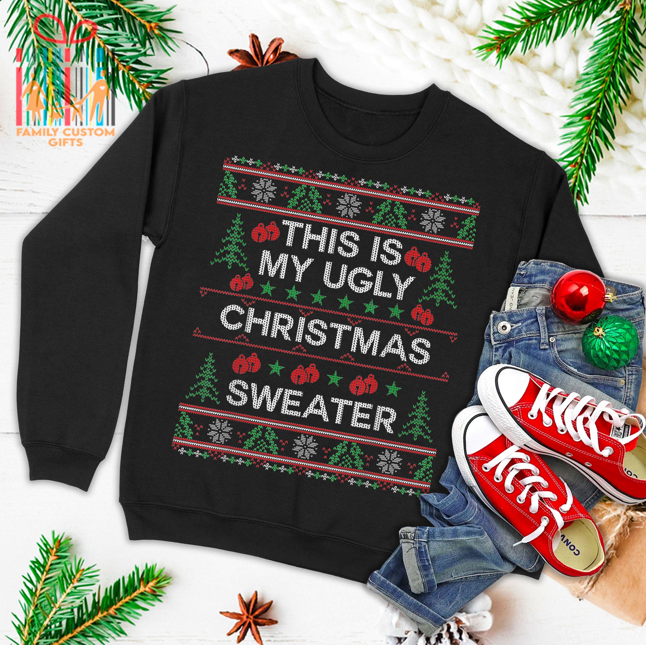 This Is My Ugly Christmas Sweater Funny Christmas Ugly Christmas Sweater T-Shirt