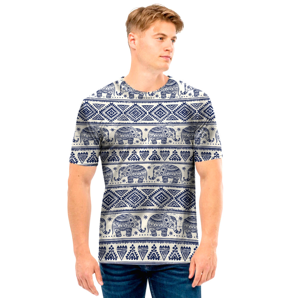 African Tribal Elephant Pattern Print Men’S T-Shirt