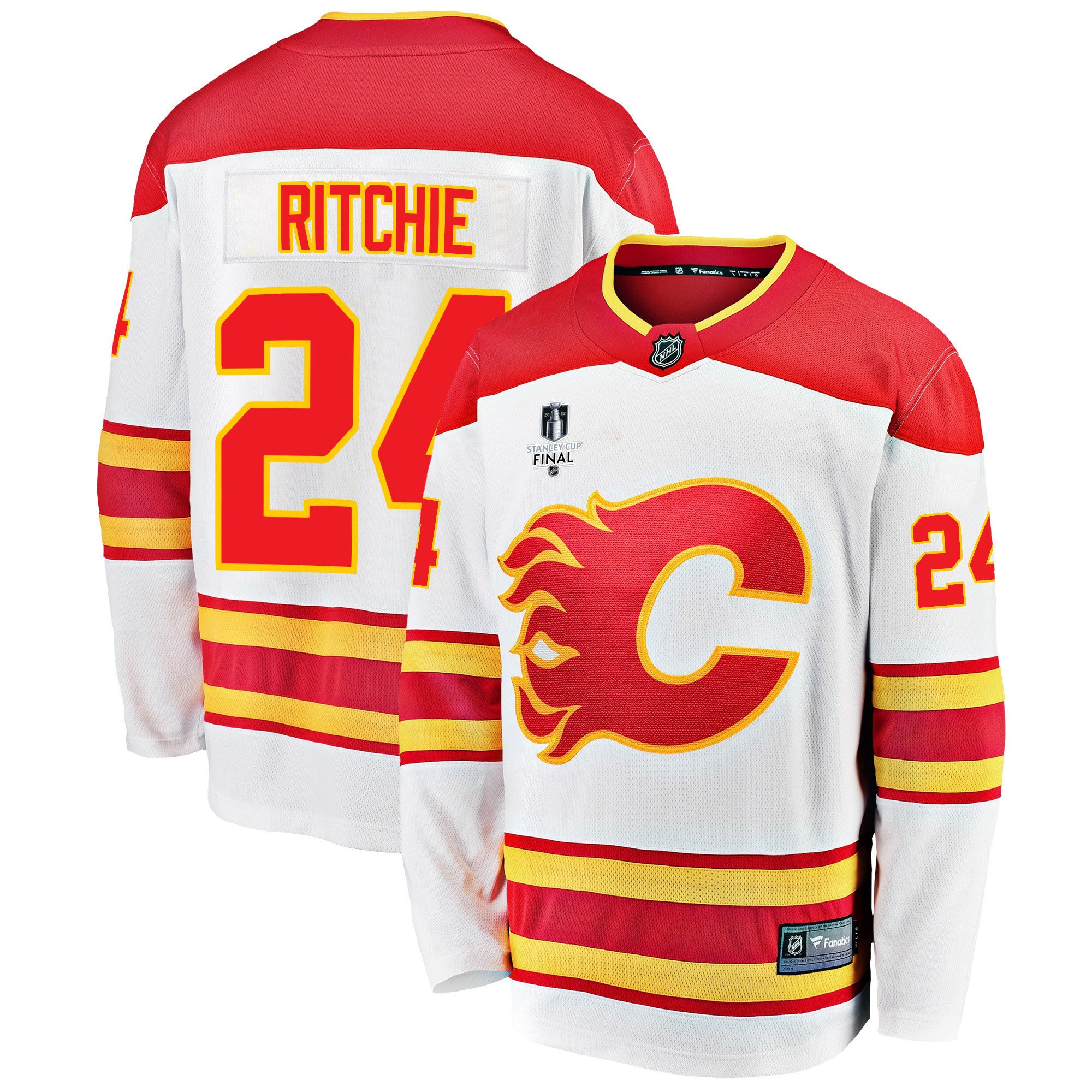 Calgary Flames Brett Ritchie 24 Away 2022 Stanley Cup Final Breakaway Men Jersey – White