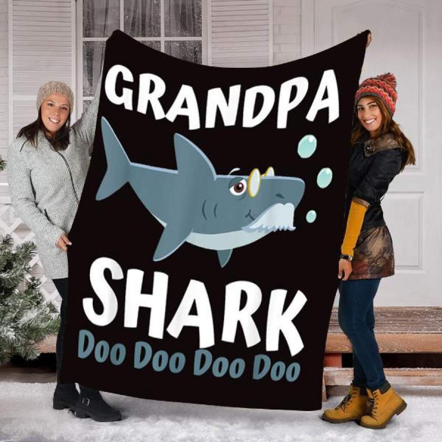 Custom Blanket Grandpa Shark Blanket – Perfect Gift For Grandpa – Fleece Blanket