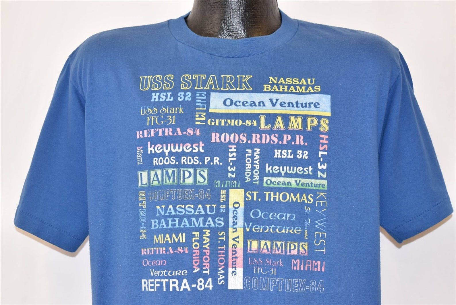80S Uss Stark Bahamas Key West Miami Reftra-84 Tourist T-Shirt