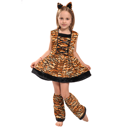 Eraspooky Carnaval Costumes For Kids Cute Head band Children Cosplay Lovely Halloween Costume Tiger Costume Dress For Girls alx