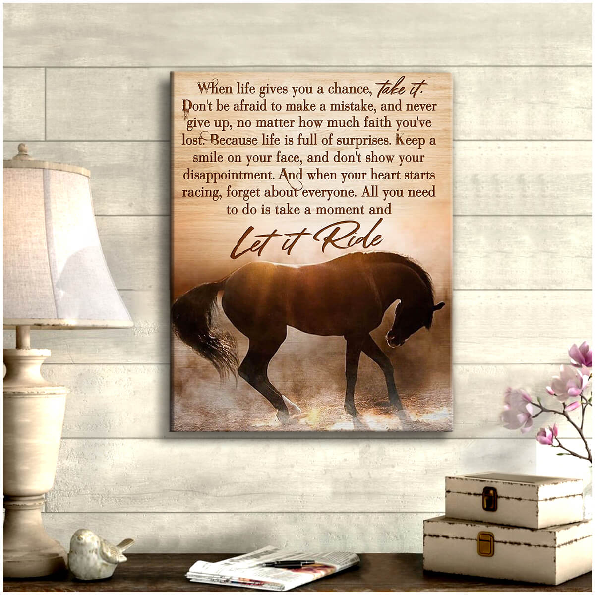 Let It Ride Horse Canvas Wall Art Decor – FashionStation Store