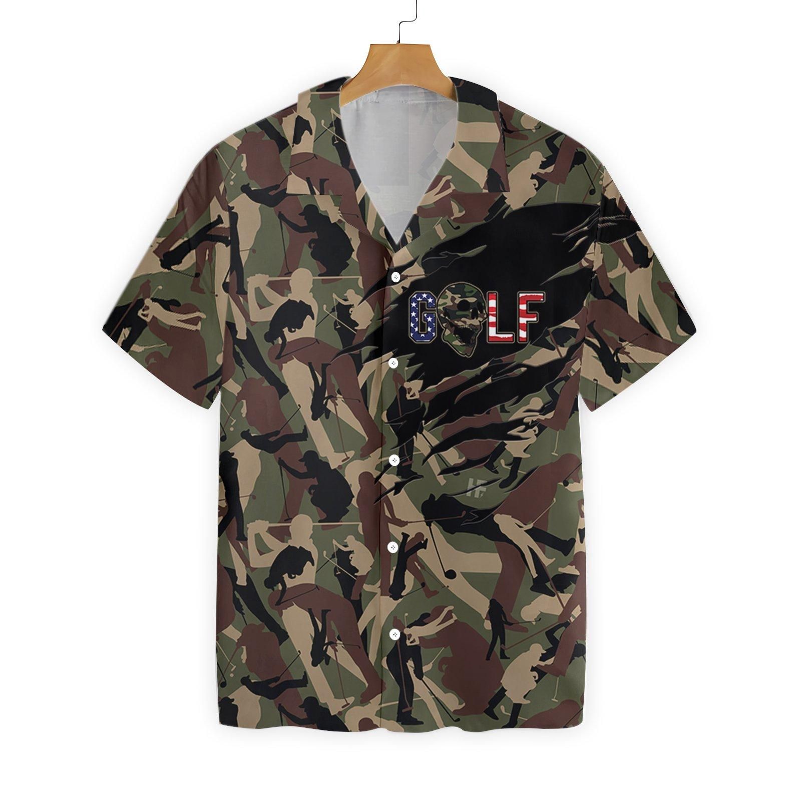 Tattered Camouflage Golf 0401 Hawaii Shirt Ha88634