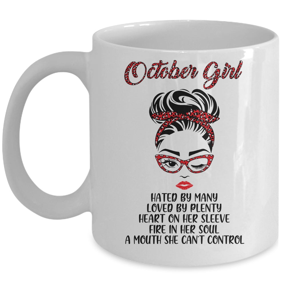 October Girl Hated By Many Loved By Plenty Leopard Women Mug