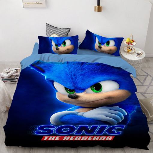 Sonic The Hedgehog 1 Duvet Cover Pillowcase Home Decor 3D Bedding Set 4836