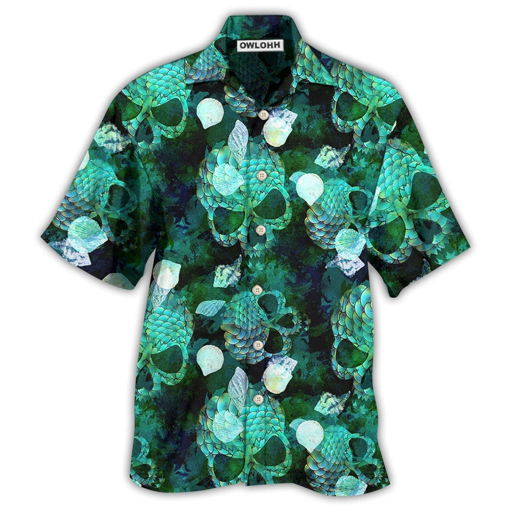 Skull Fish Green Style Hawaii Shirt Ha103328