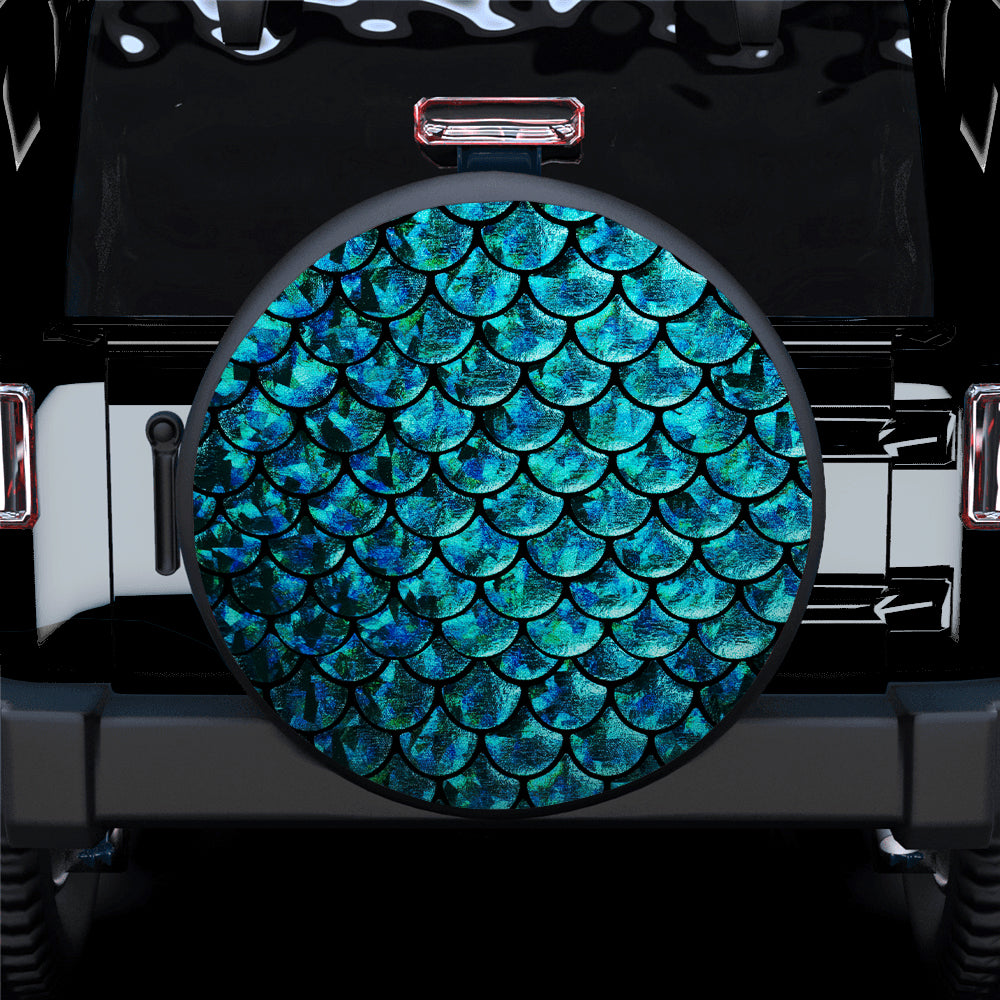 Mermaid Blue Jeep Car Spare Tire Covers Gift For Campers