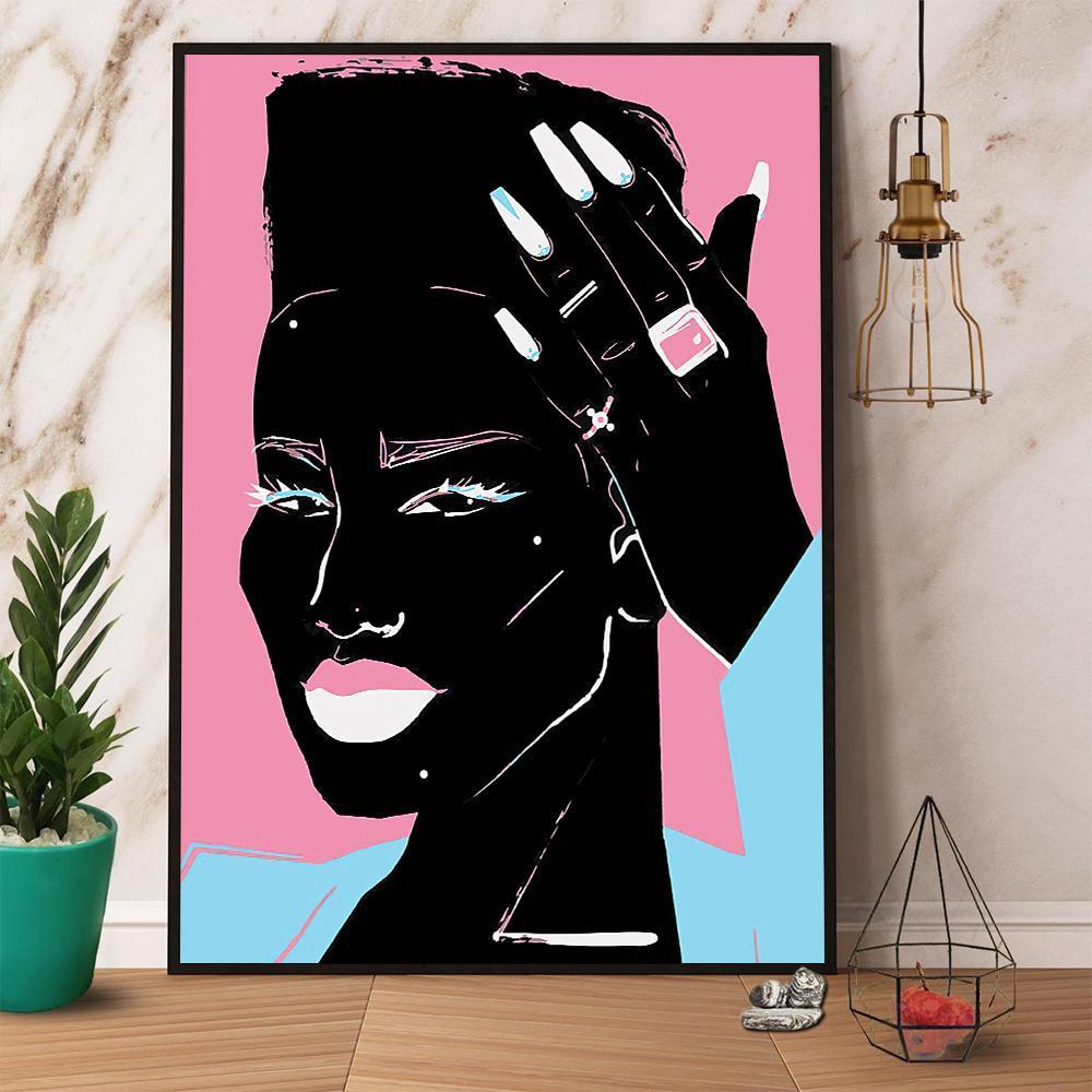 Black Queen Satin Canvas Poster Wall Art