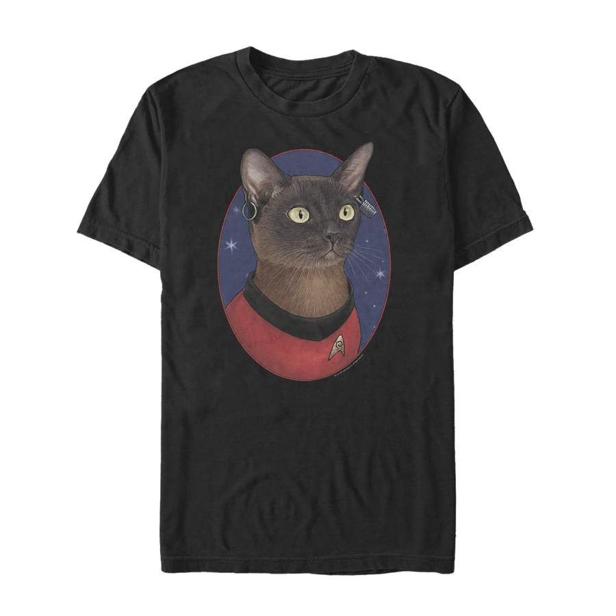 Star Trek Men’s Uhura Cat Portrait  T Shirt