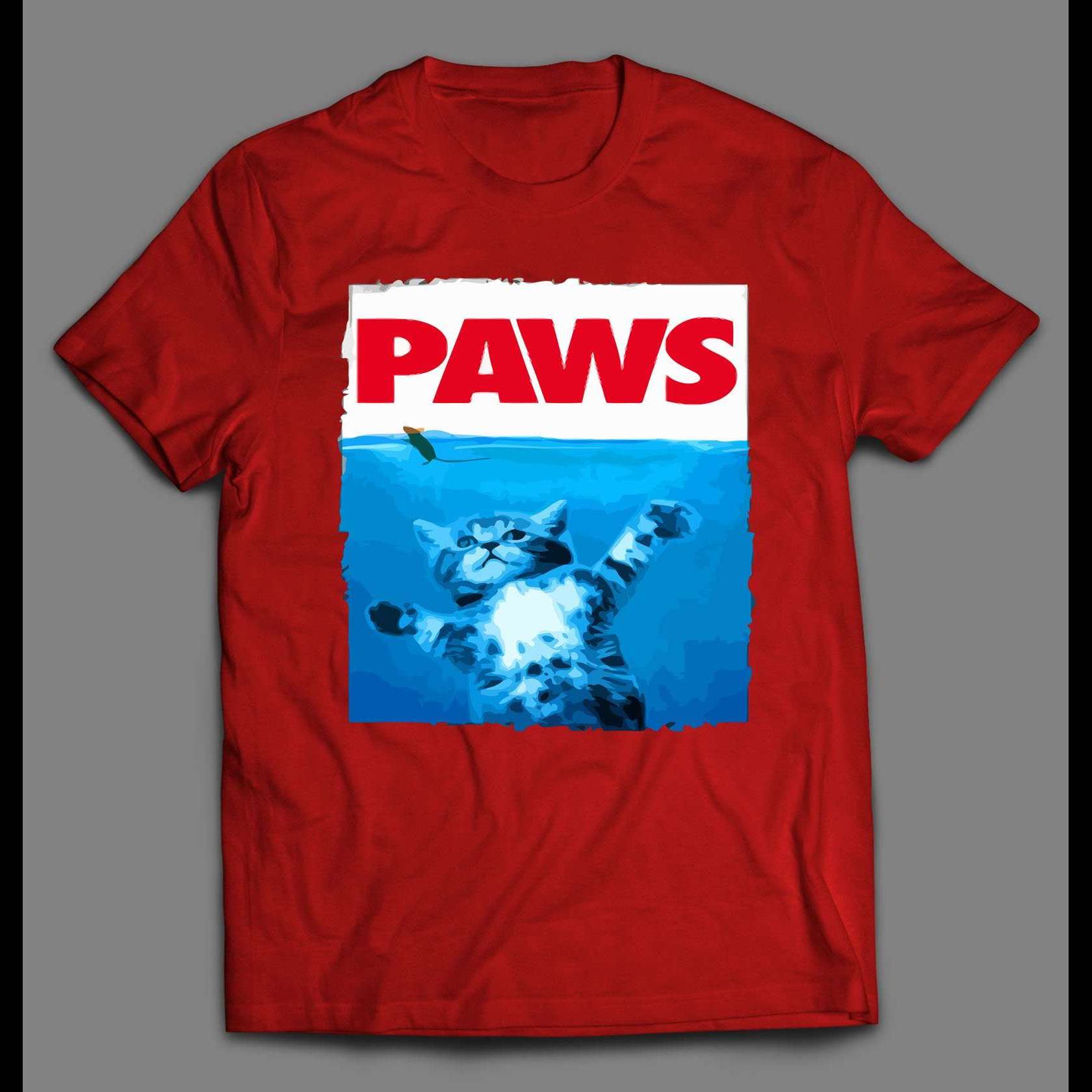 SHARK MOVIE PARODY “PAWS” OLDSKOOL ART SHIRT