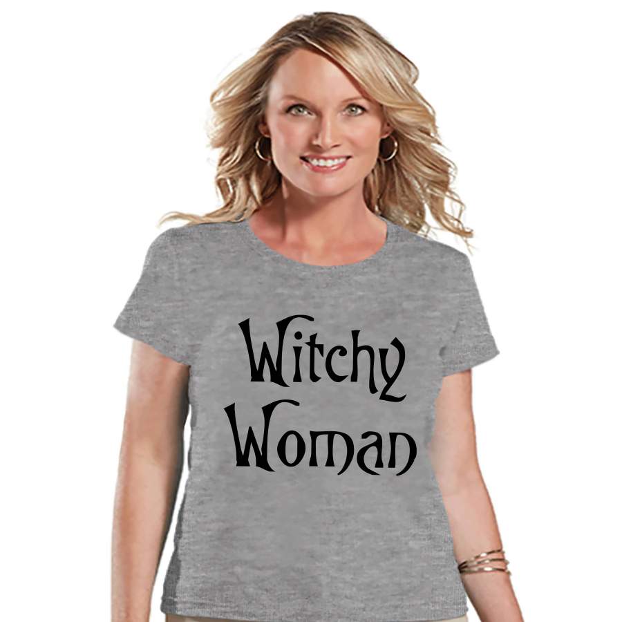 Women's Halloween Shirt - Funny Halloween Costume Shirt - Witchy Woman - Halloween Party - Adult Halloween Costumes - Grey Halloween Shirt x Halloween costumes 2024