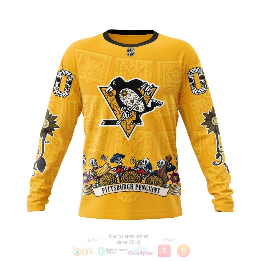 Nhl Pittsburgh Penguins Custom Name Number Heritage Kits Sweatshirt Aop Shirt