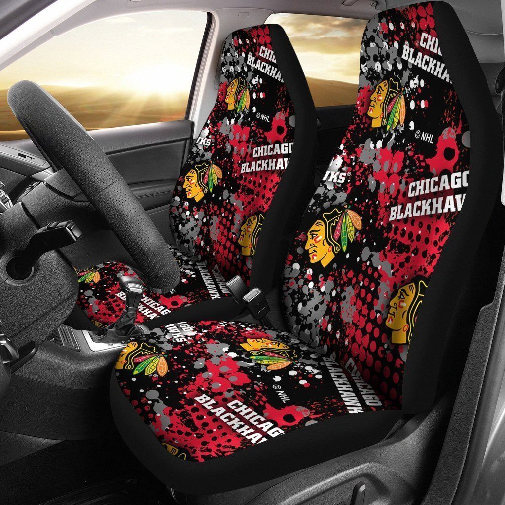 Chicago Blackhawks Car Seat Covers 2pcs v20