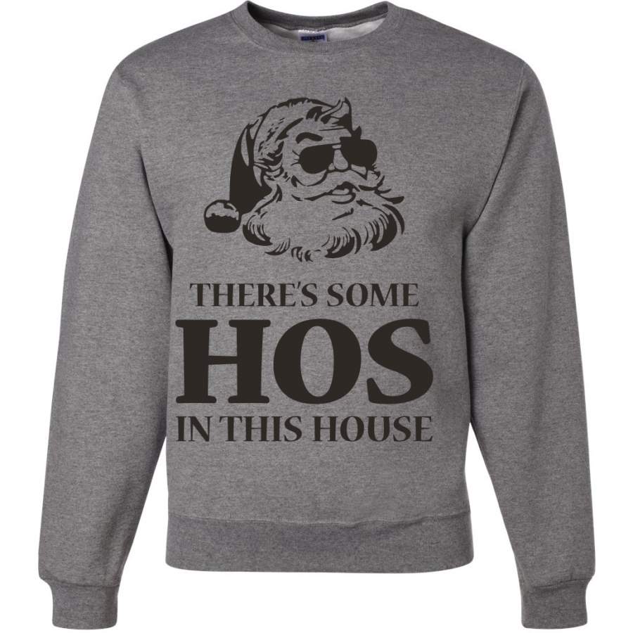 Theres some Hos in this House Ugly Christmas Sweater Unisex Crewneck Graphic Sweatshirt