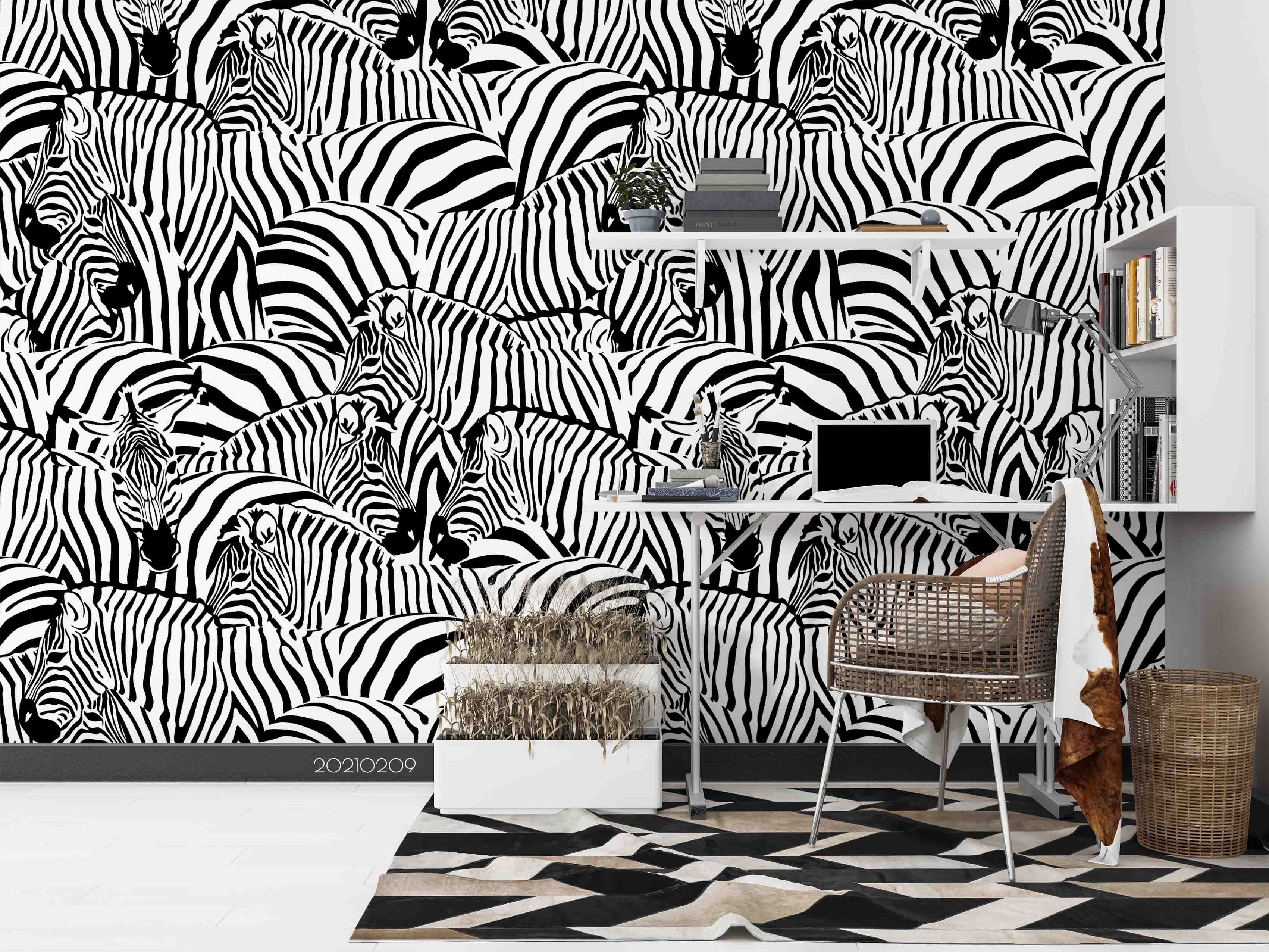 3D Hand Drawn Animal Zebra Wall Mural Wallpaper Lqh 78