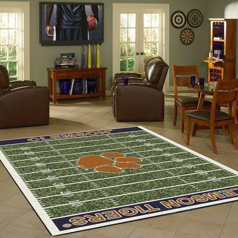 Clemson Tigers Home Field Area Rug Football Team Logo Carpet Living Room Rugs Floor Decor F102136