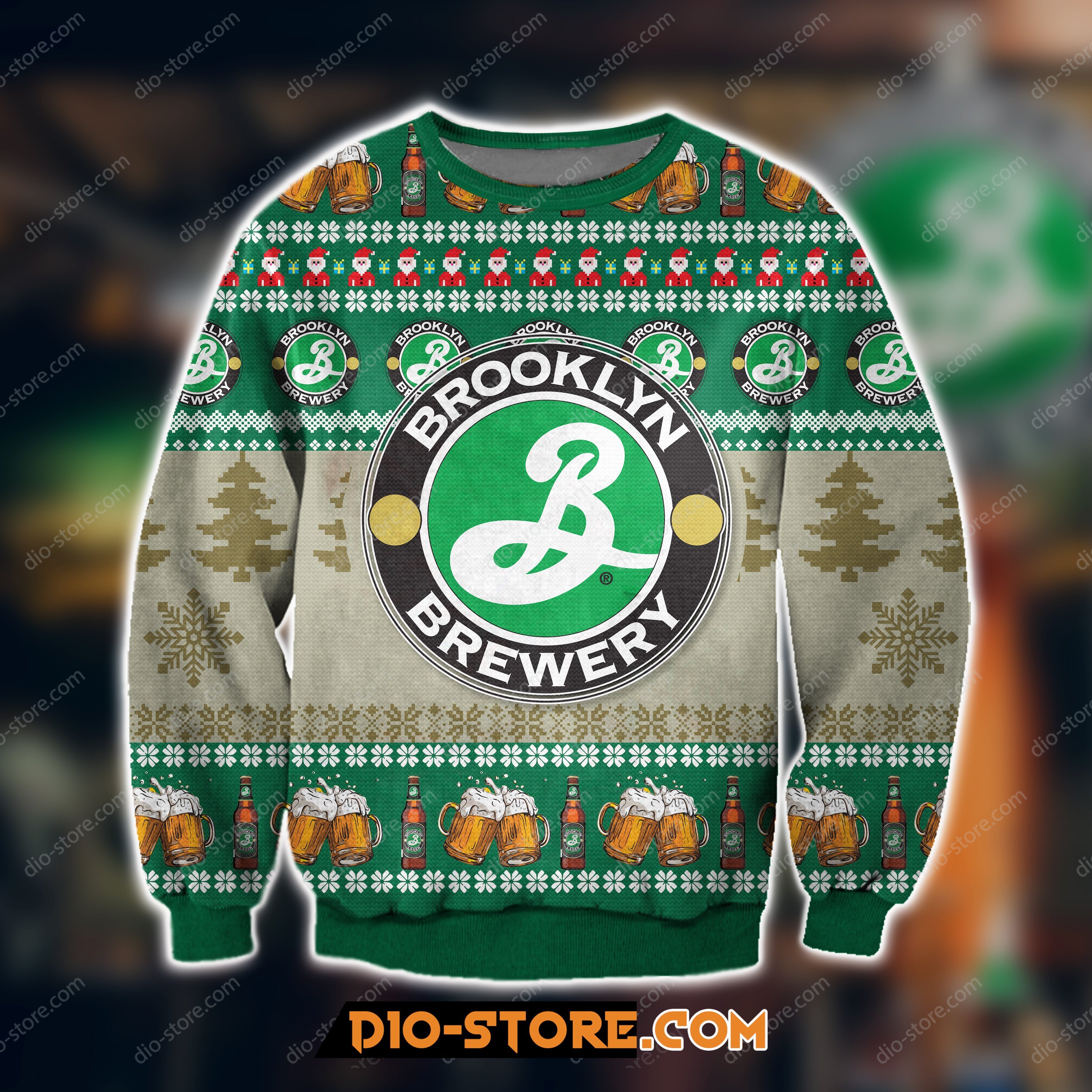 3D All Over Print Knitting Pattern Brooklyn Brewery Ugly Christmas Sweater Hoodie All Over Printed Cint10298