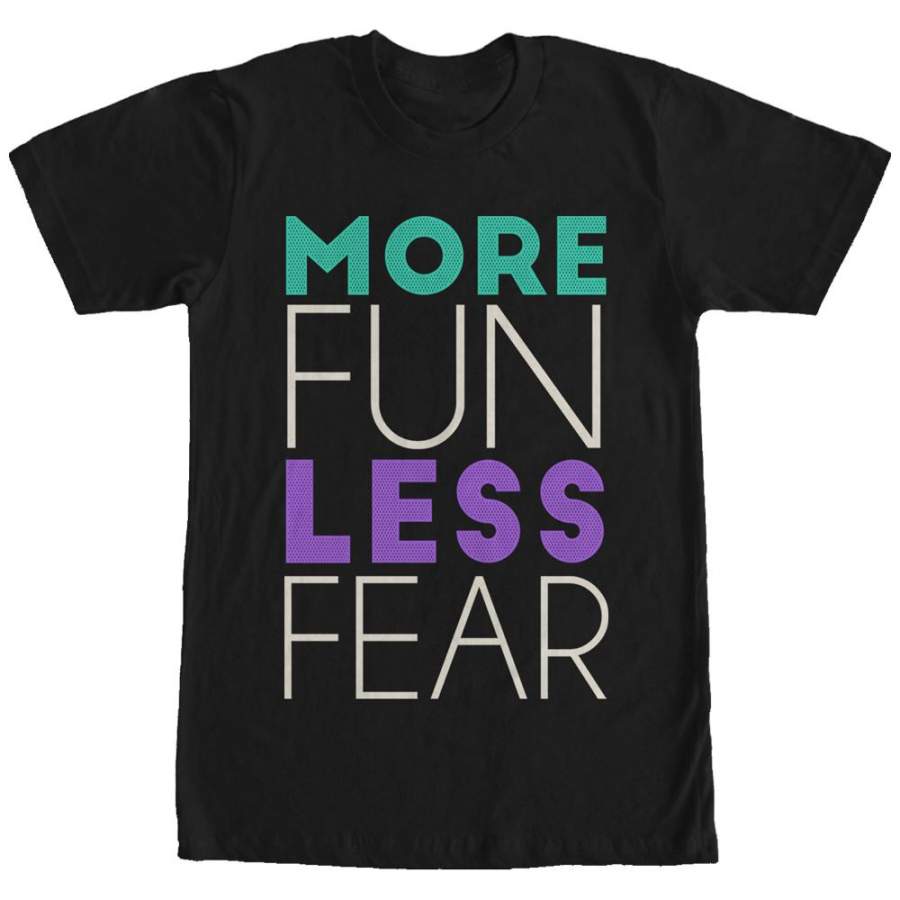 CHIN UP Women’s More Fun Less Fear  Boyfriend Tee Black