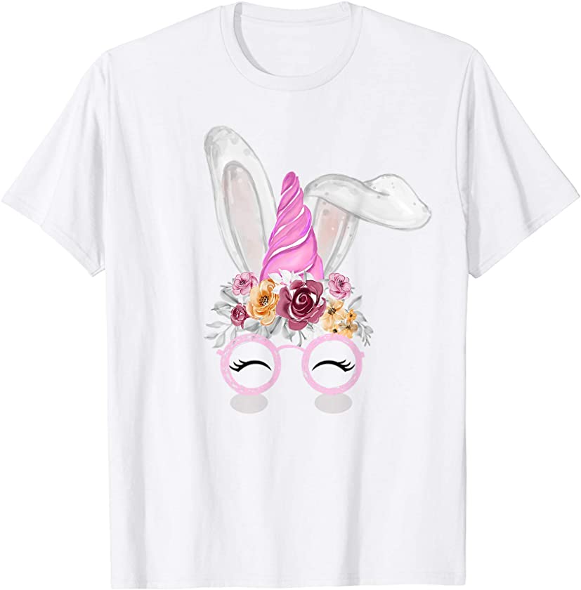 Cute Unicorn Bunny Ears Easter Day girls kids toddler T-Shirt