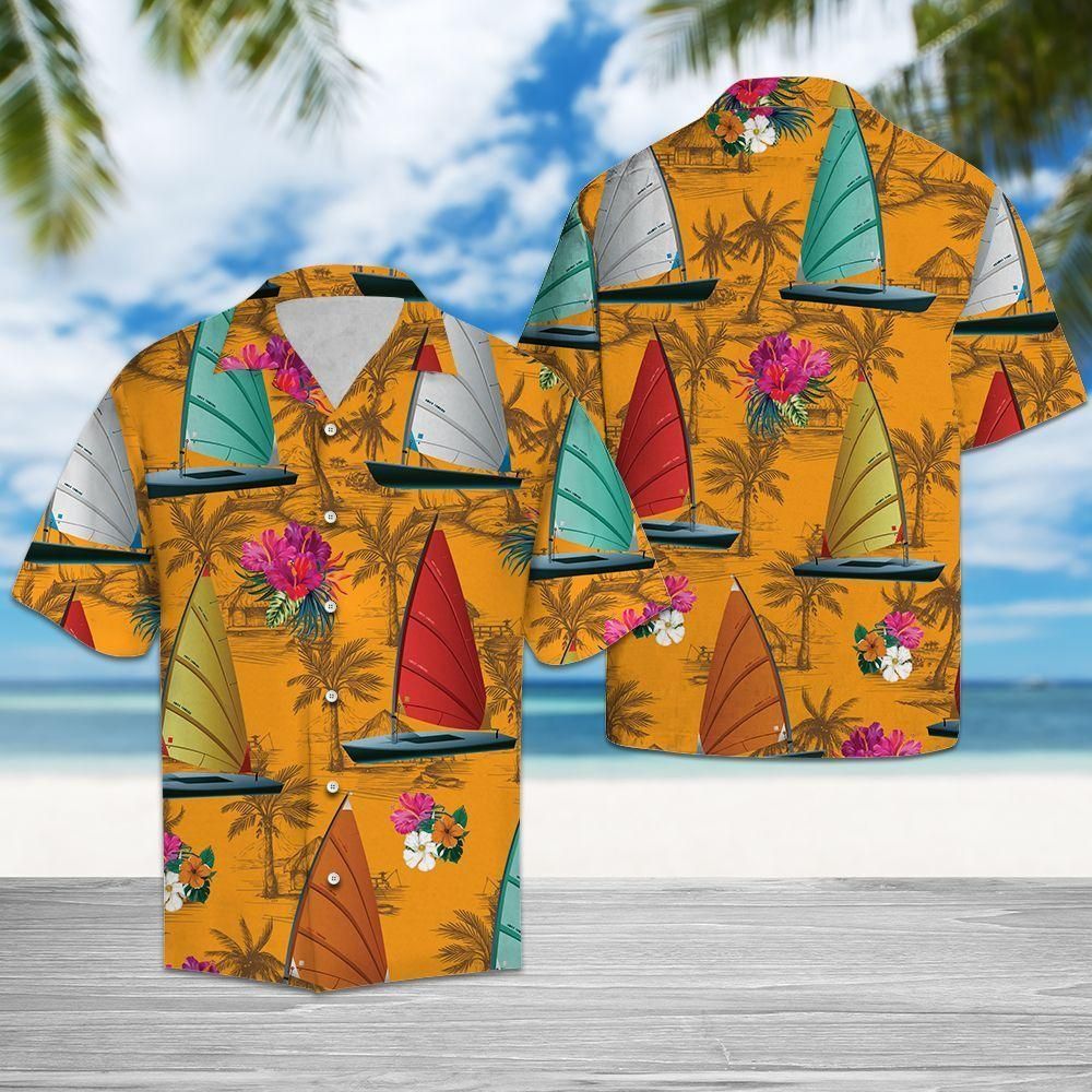 Wind Surfing Tropical Flowers Aloha Hawaiian Shirt Colorful Short Sleeve Summer Beach Casual Shirt For Men And Women