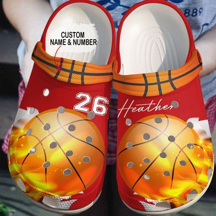 Basketball Personalized Fire Classic Clogs Shoes