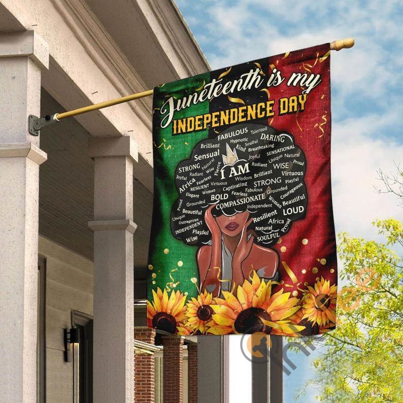 Juneteenth African American Girl Black Lives Matter Blm Woman Afro Queen Outdoor Decor House Flag