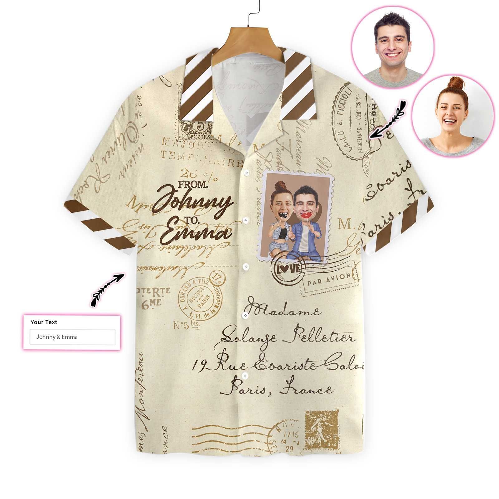 Props On Stick Couple Scupidity Love Custom Number And Photo Hawaiian Shirt