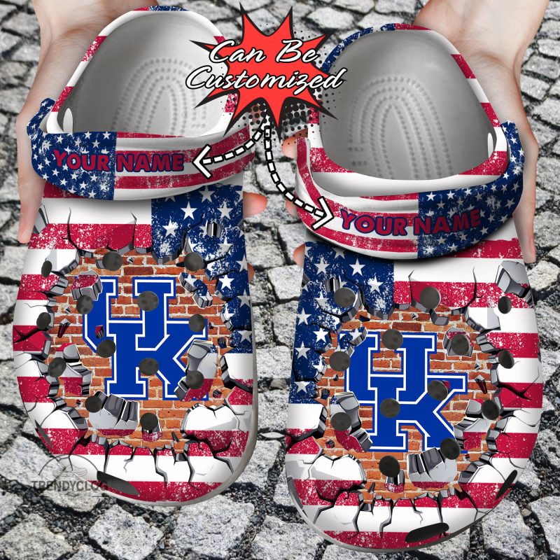 Sport Personalized KWildcats University American Flag New Clog Shoes