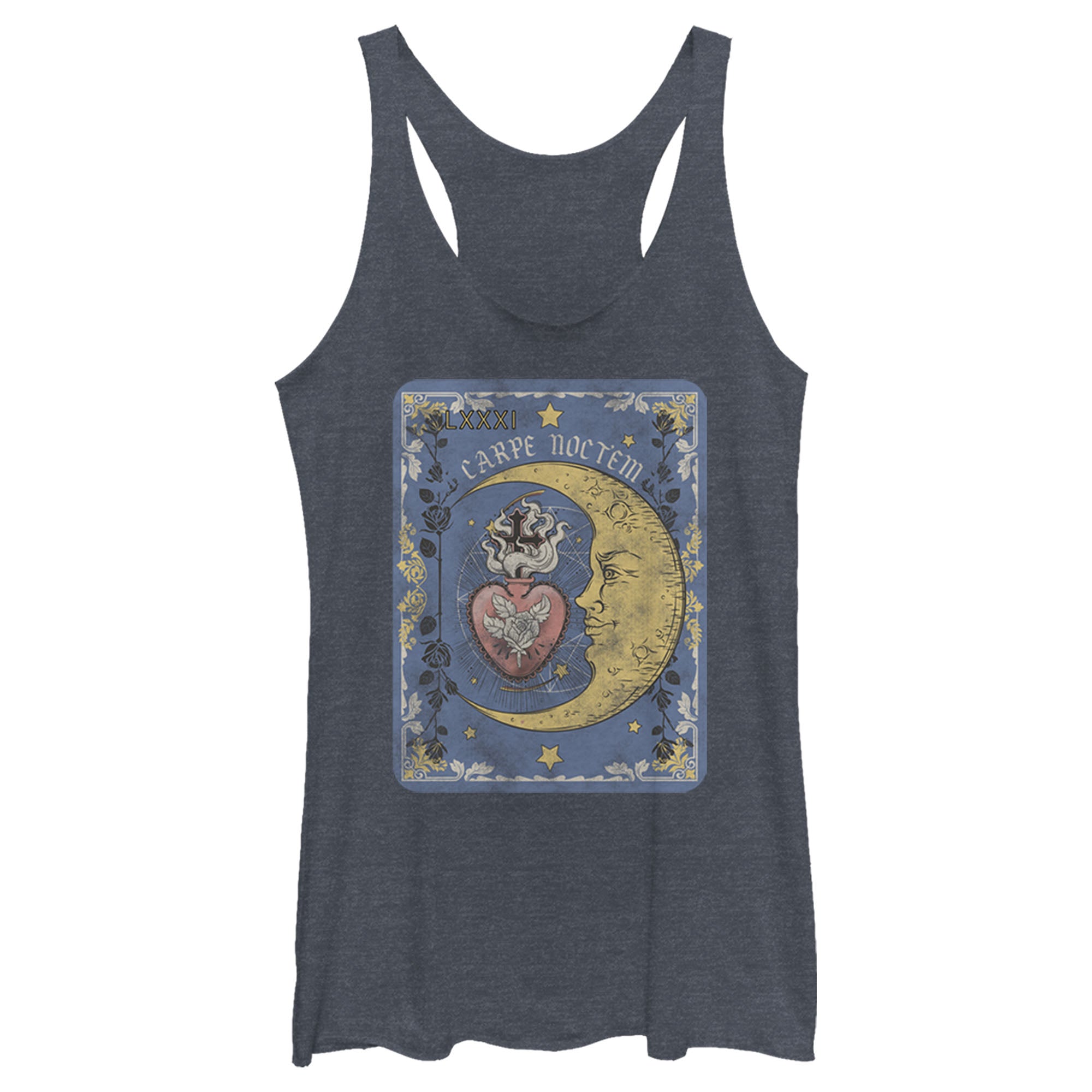 Women’S Lost Gods Carpe Noctem Tarot Card Racerback Tank Top