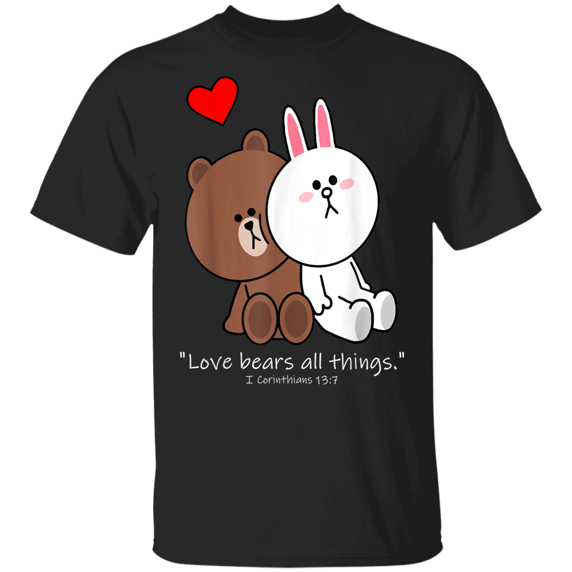 Christian Brown Bear Cony Bunny Rabbit Love Bears All Things Youth T-Shirt