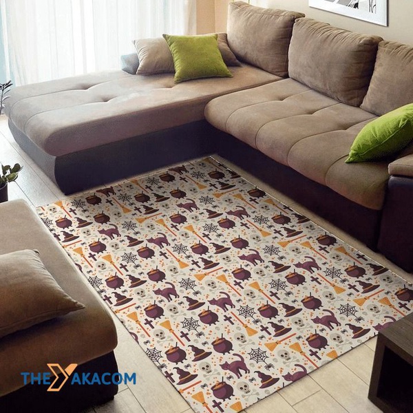 Halloween Festival Stuffs Patterns Rectangle Area Rug Floor Decor