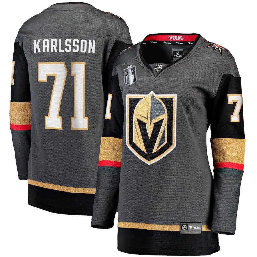 William Karlsson 71 Vegas Golden Knights Women’s 2023 Stanley Cup Final Alternate Breakaway Player Jersey – Black