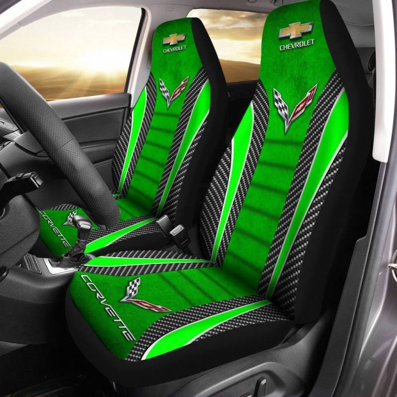 Chevrolet Corvette- NCT Car Seat Cover (Set of 2) Ver1 (Green)