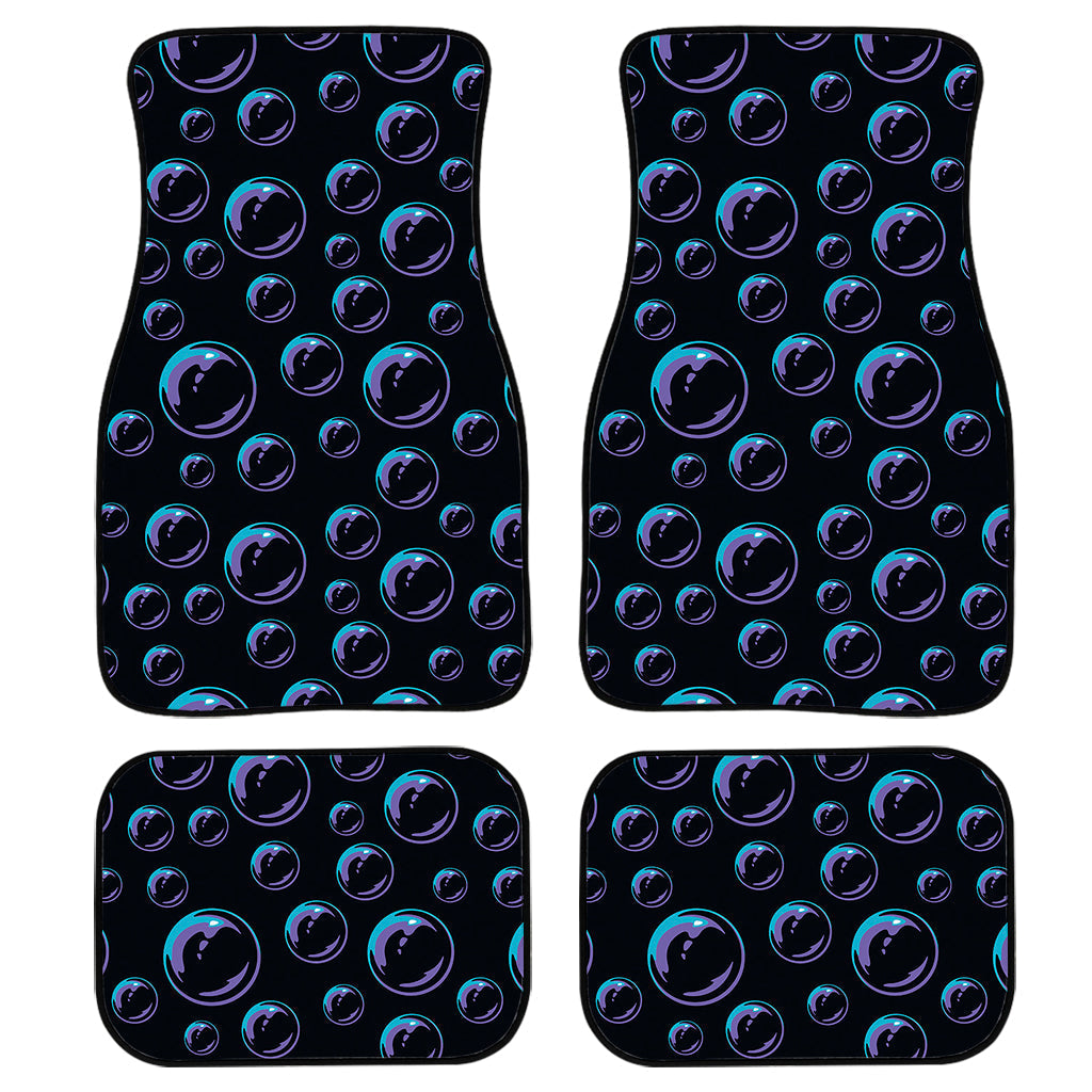 Blue And Purple Bubble Pattern Print Front And Back Car Floor Mats, Front Car Mat