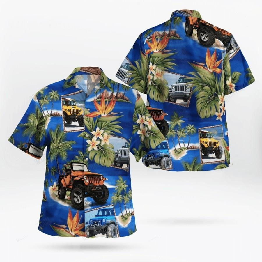 Hawaii Aloha Shirts Jeep Blue Island Ha88450