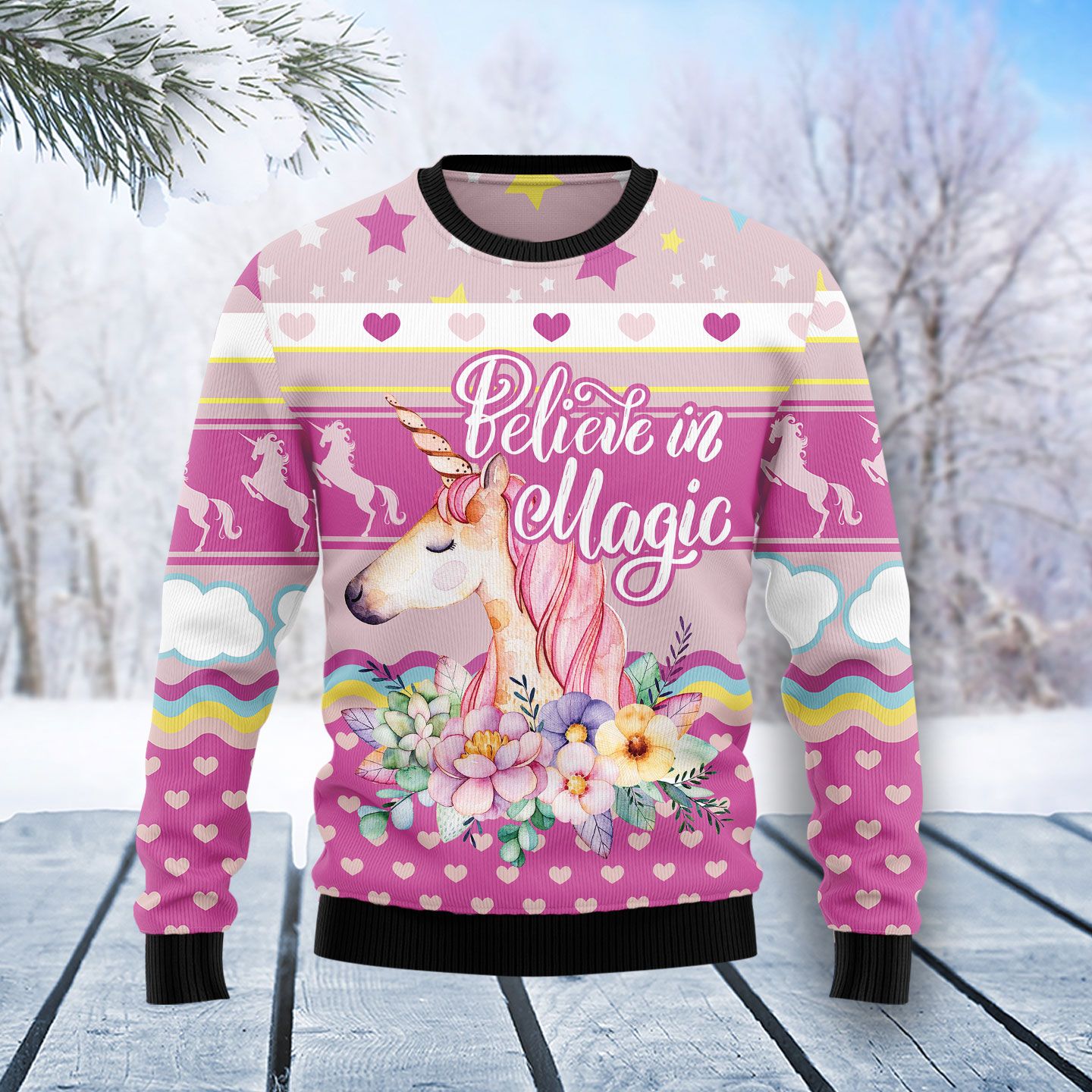 Unicorn Believe In Magic T0311 Ugly Christmas Sweater