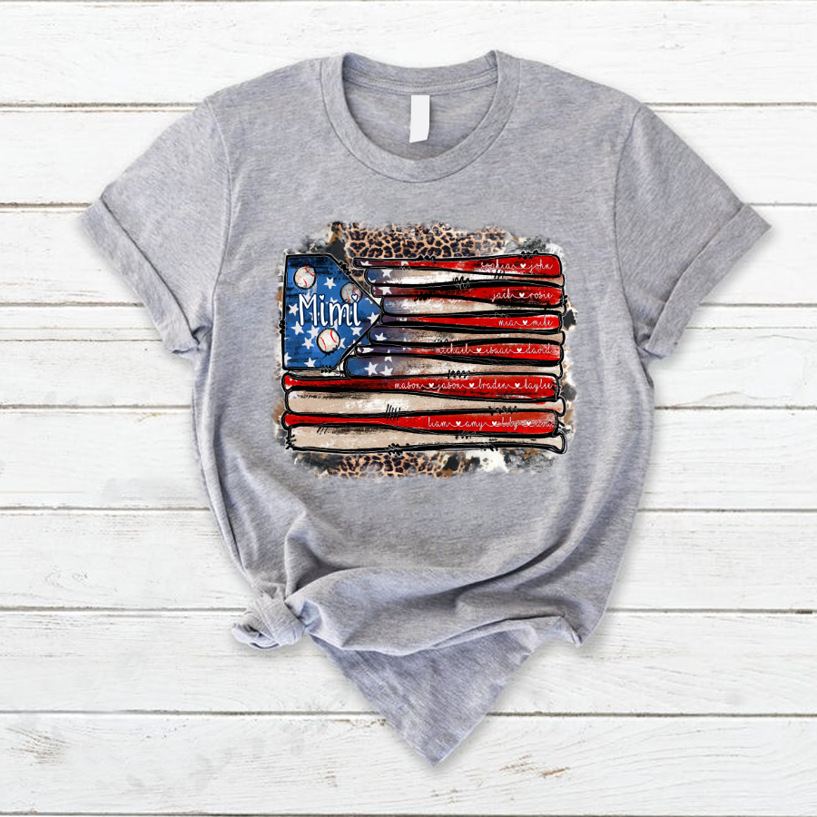 Mimi American Flag Leopard T-Shirt