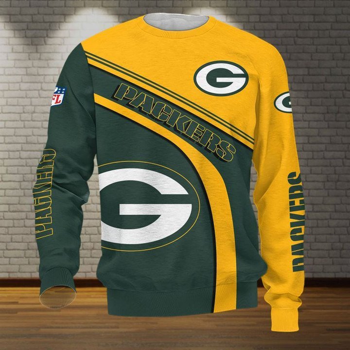 Green Bay Packers Yellow Green Big Logo Version Gift For Fan Ugly Wool Sweater Christmas