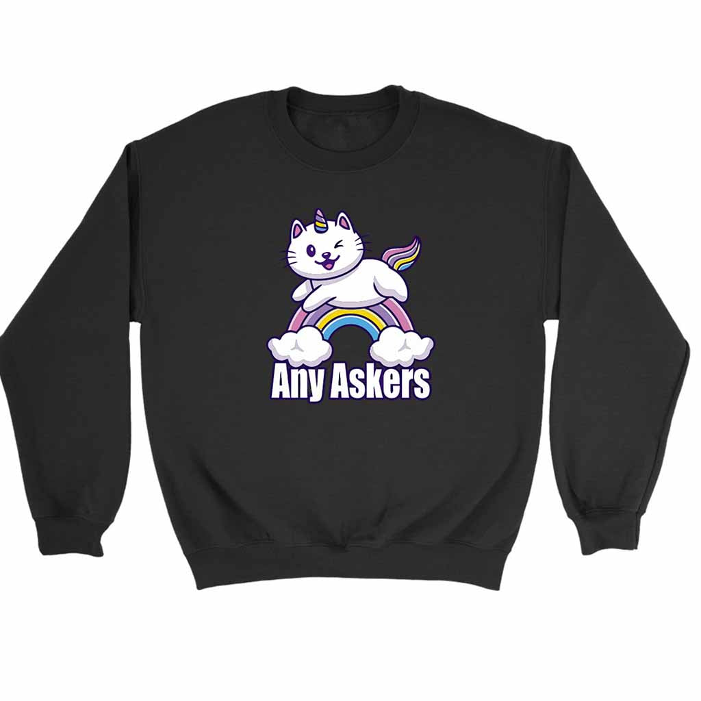 Any Askers Meauw Kitten Unicorn Pretend Sweatshirt Sweater