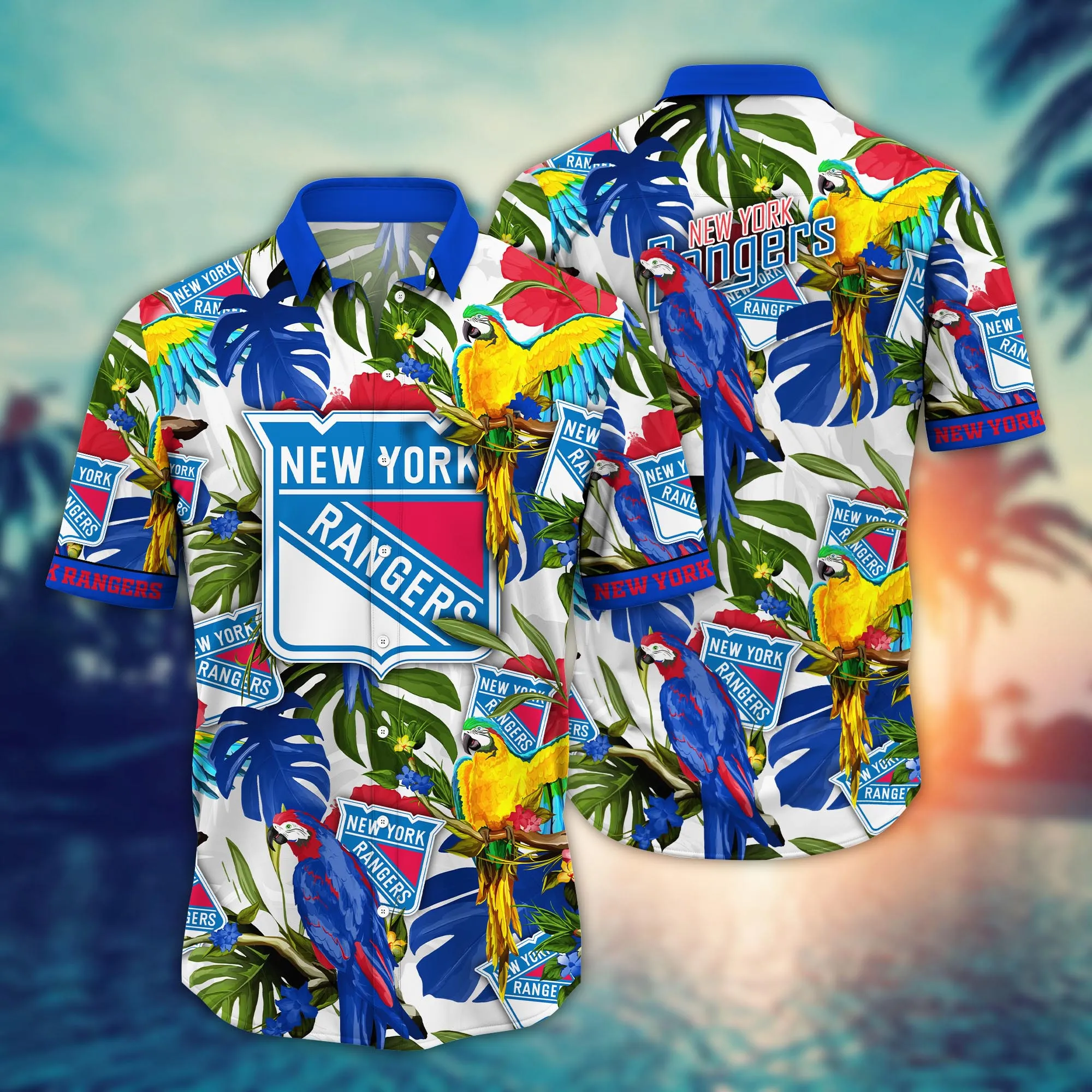 New York Rangers Nhl Hawaiian Shirt Hammockstime Aloha Shirt