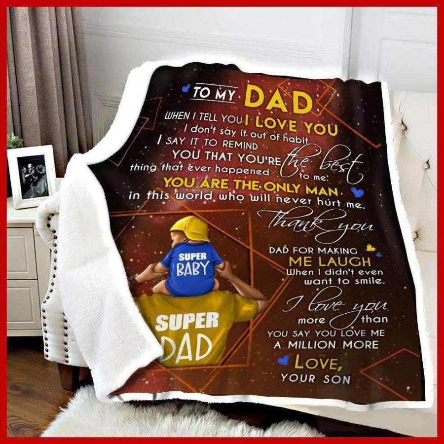 Blanket Gift For Dad Thanks Dad For Making Me Laugh