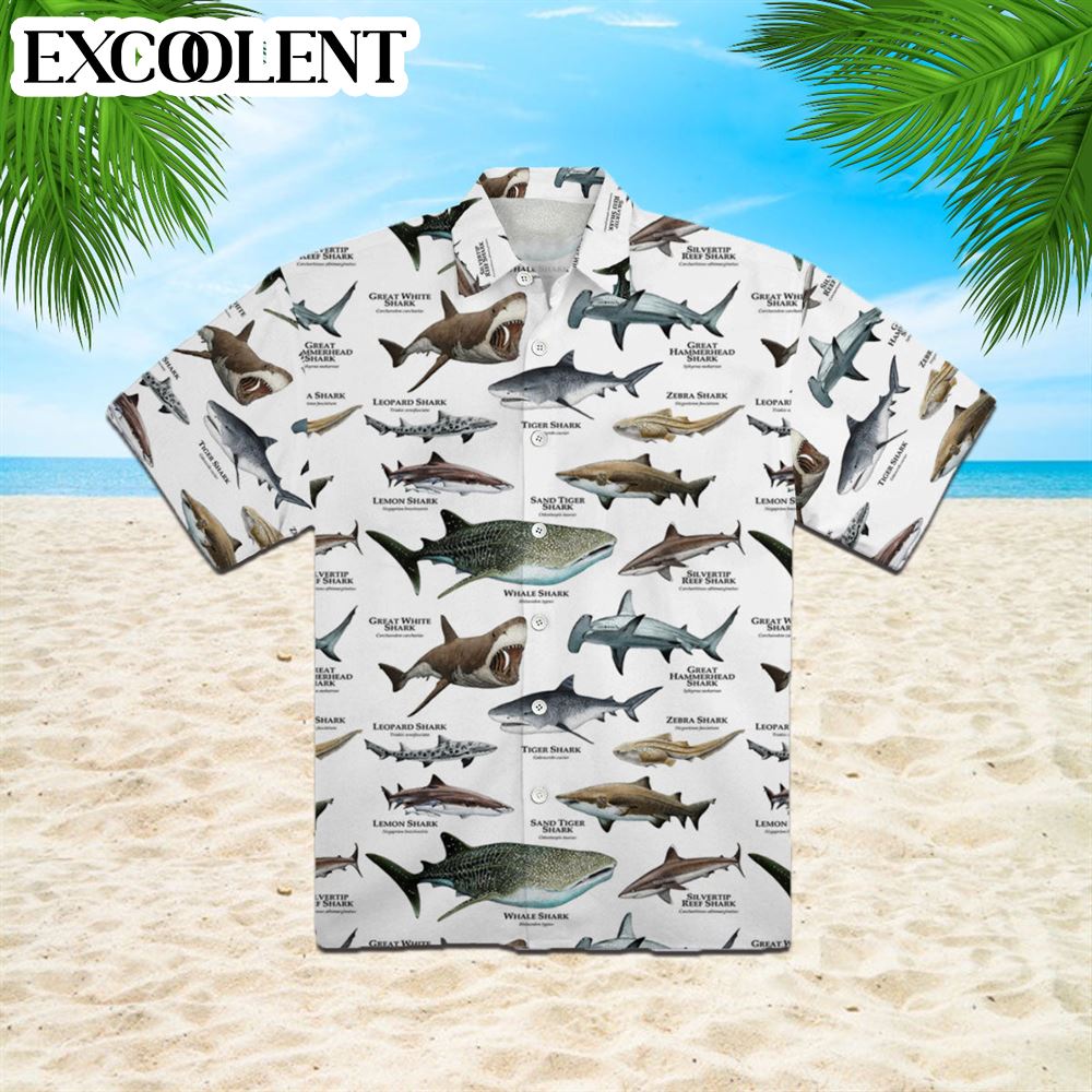 Shark Of The World Aloha Hawaiian Shirts – Funny Hawaiian Shirts – Mens Aloha Shirt