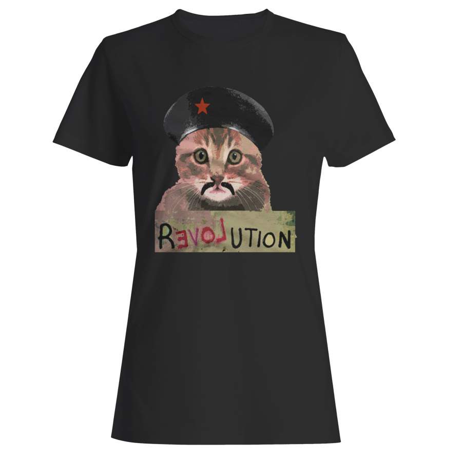 Revolution Love Kitten Funny Che Guevara Cat Activist Woman’s T-Shirt