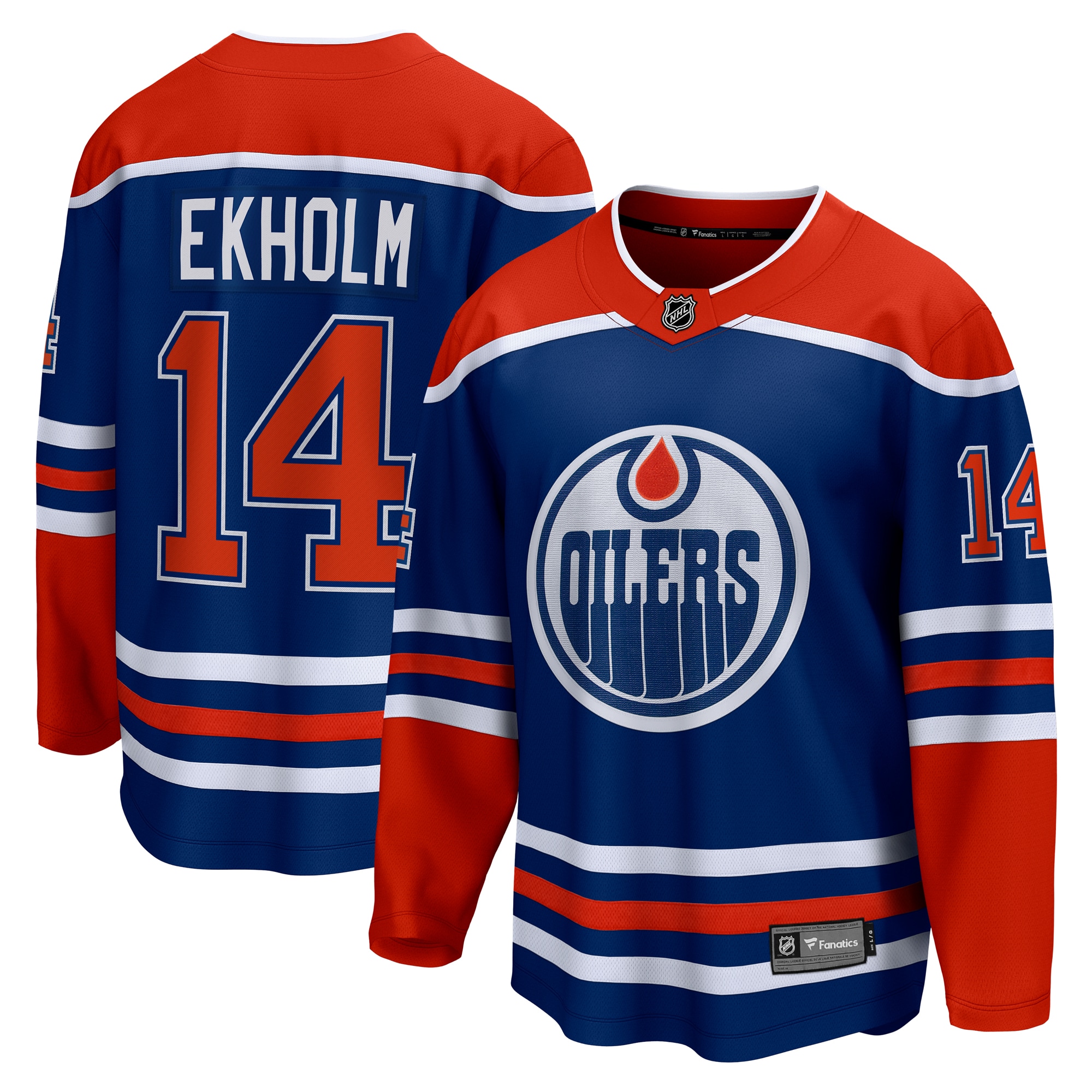 Men's Edmonton Oilers Mattias Ekholm Royal Home Breakaway Jersey